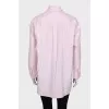 Розовая oversize рубашка со стразами с биркой