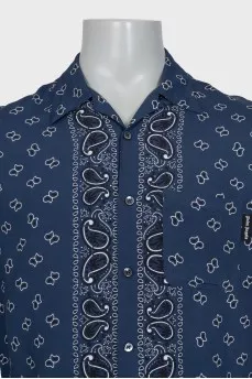 Men's straight-cut shirt with short sleeves