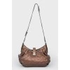 Leather brown bag of soft shape