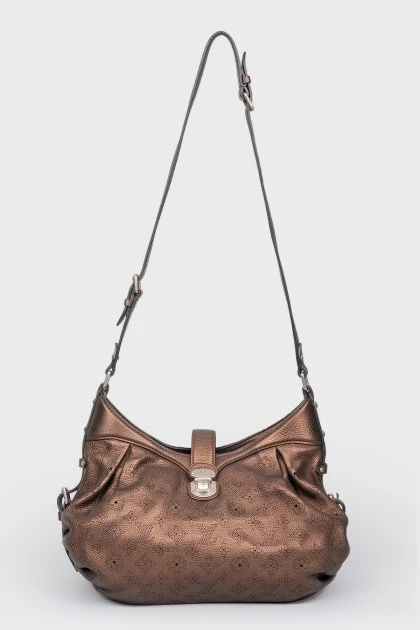 Leather brown bag of soft shape