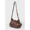 Leather brown bag of soft shape