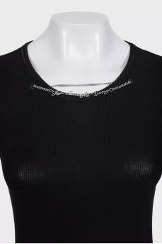 Black top with silver chain