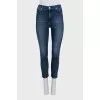 Cropped high-waist blue jeans