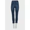 Cropped high-waist blue jeans