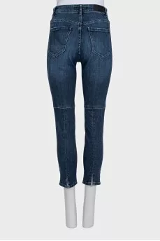 Cropped high-waist blue jeans