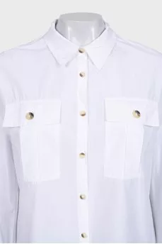 White straight button-down shirt
