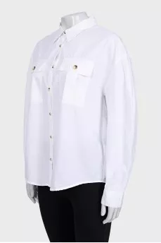 White straight button-down shirt