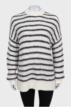 White striped sweater