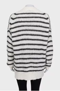 White striped sweater