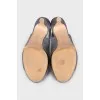 Blue suede heeled sandals