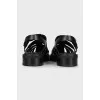 Black leather sandals