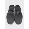 Black leather sandals
