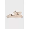 Beige leather sandals