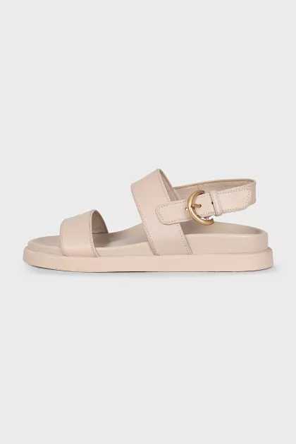 Beige leather sandals
