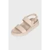 Beige leather sandals