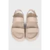 Beige leather sandals