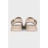 Beige leather sandals