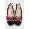 Black embroidered sandals