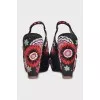 Black embroidered sandals