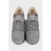 Crystal-embellished slip-on sneakers