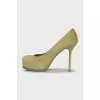 Green suede shoes