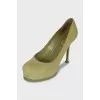 Green suede shoes