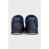 Blue leather lace-up sneakers
