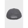Gray cap with logo on velcro