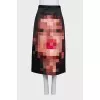 Straight-cut skirt in a contrasting print