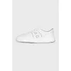 Men's white leather sneakers with logo