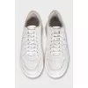 Men's white leather sneakers with logo