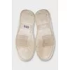 Men's white leather sneakers with logo
