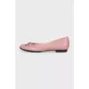 Leather ballet flats with gold trim