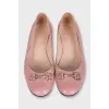 Leather ballet flats with gold trim