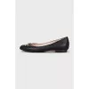 Leather ballet flats with decoration