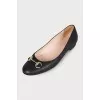 Leather ballet flats with decoration