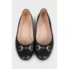 Leather ballet flats with decoration