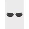 Sunglasses with brand logo on the lenses