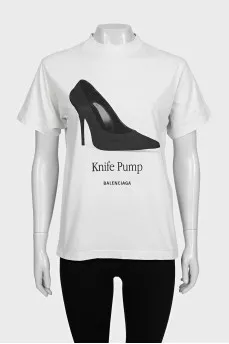 White Knife Pump T-shirt with tag