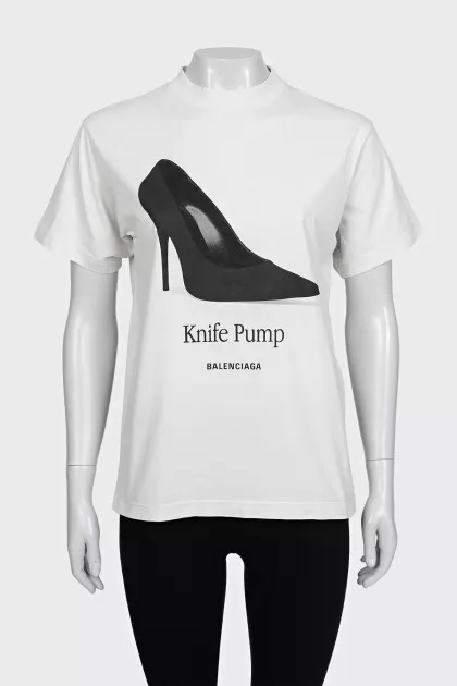 White Knife Pump T-shirt with tag