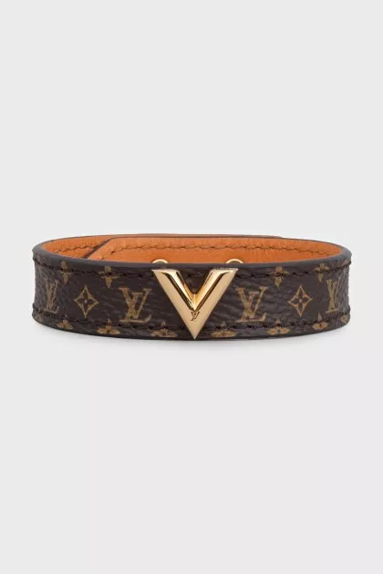 Leather bracelet with signature print