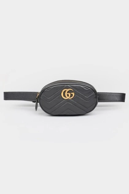 Black leather waist bag Marmont Belt Bag