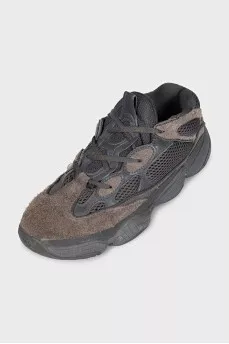 Men's Yeezy 500 leather and suede sneakers