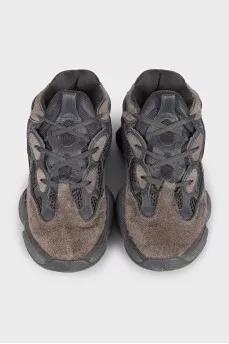 Men's Yeezy 500 leather and suede sneakers