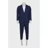 Men's blue suit with wool trousers