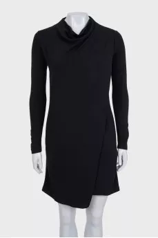 Black fitted dress with a collar