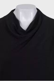 Black fitted dress with a collar