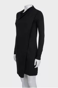 Black fitted dress with a collar