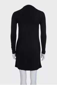 Black fitted dress with a collar