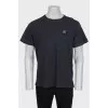 Men's straight-cut T-shirt with embroidered logo